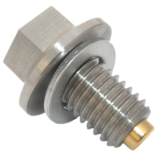 Gold Plug AP-04 is a M12 x 1.75 magnetic drain plug with a 15 mm hex head