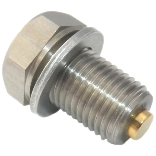 Gold Plug AP-08 is a M14 x 1.5 magnetic drain plug with a 19 mm hex head