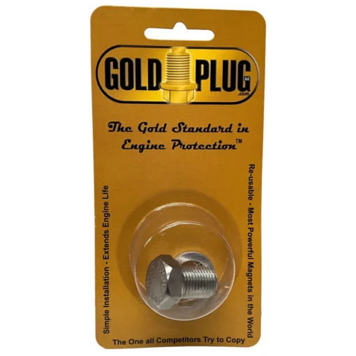 Gold Plug AP-08 is a M14 x 1.5 magnetic drain plug with a 19 mm hex head in retail packet