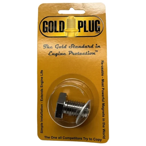 Gold Plug AP-17 is a 5/8" UNC magnetic drain plug with a 17 mm hex head retail packet