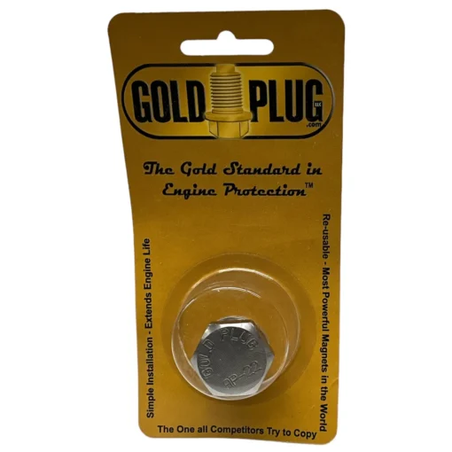 Gold Plug AP-22 is a M22 x 1.5 magnetic drain plug with a 26 mm hex head retail packet