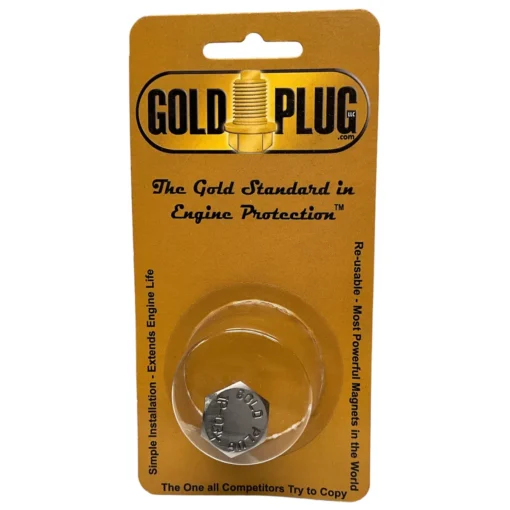 Gold Plug IP-03X is a 3/8 NPT magnetic drain plug with a 19 mm hex head retail packet