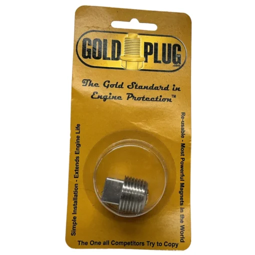 Gold Plug IP-04X is a 1/2 NPT magnetic drain plug with a 9/16″ External Square Head