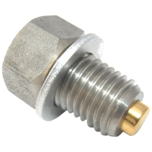 Gold Plug MP-01 is a M12 x 1.5 magnetic drain plug with a 17 mm hex head