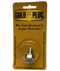 Gold Plug MP-01 is a M12 x 1.5 magnetic drain plug with a 17 mm hex head