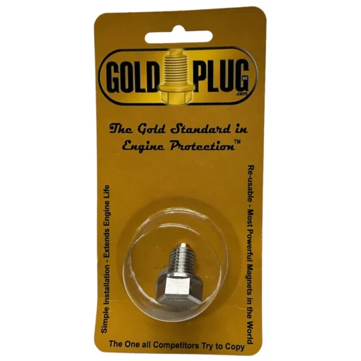 Gold Plug MP-01 is a M12 x 1.5 magnetic drain plug with a 17 mm hex head