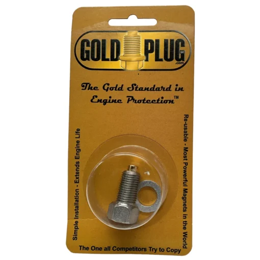 Gold Plug MP-06 is a M12 x 1.25 magnetic drain plug with a 16 mm hex head