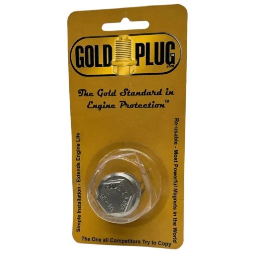 Gold Plug MP-10 is a M18 x 1.5 magnetic drain plug with a 19 mm hex head