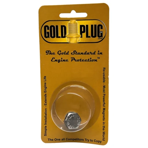 Gold Plug MP-12 is a M10 x 1.25 magnetic drain plug with a 16 mm hex head